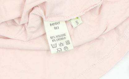 Womens UK Size S Viyella Pink Basic T-Shirt