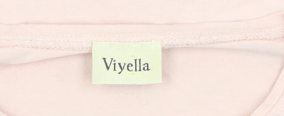 Womens UK Size S Viyella Pink Basic T-Shirt