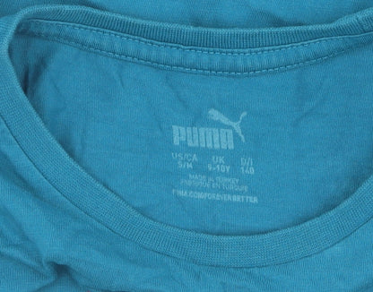 Puma Boys Blue Graphic T-Shirt, Size 10Y, Sports Style