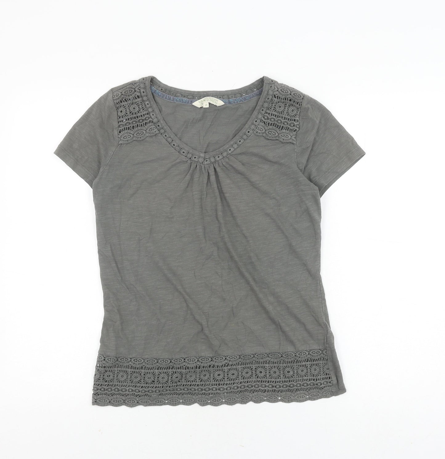 Womens UK Size 10 Debenhams Grey  T-Shirt