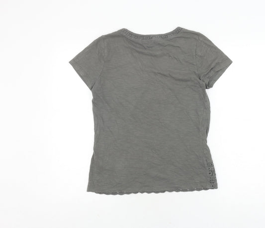 Womens UK Size 10 Debenhams Grey  T-Shirt