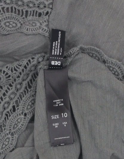 Womens UK Size 10 Debenhams Grey  T-Shirt