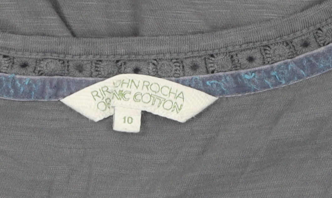 Womens UK Size 10 Debenhams Grey  T-Shirt