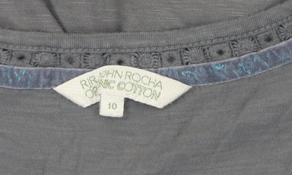 Womens UK Size 10 Debenhams Grey  T-Shirt
