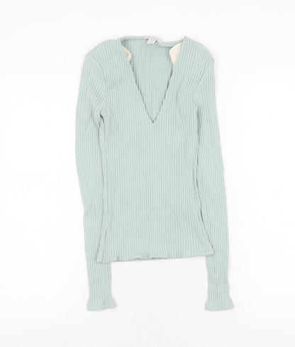 Womens UK Size S Amisu Green Basic T-Shirt