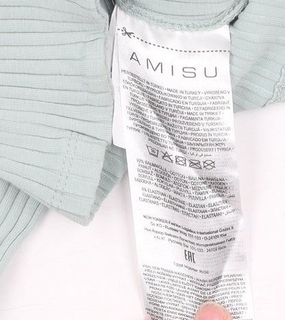 Womens UK Size S Amisu Green Basic T-Shirt
