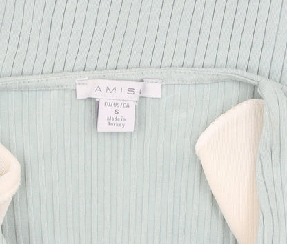 Womens UK Size S Amisu Green Basic T-Shirt