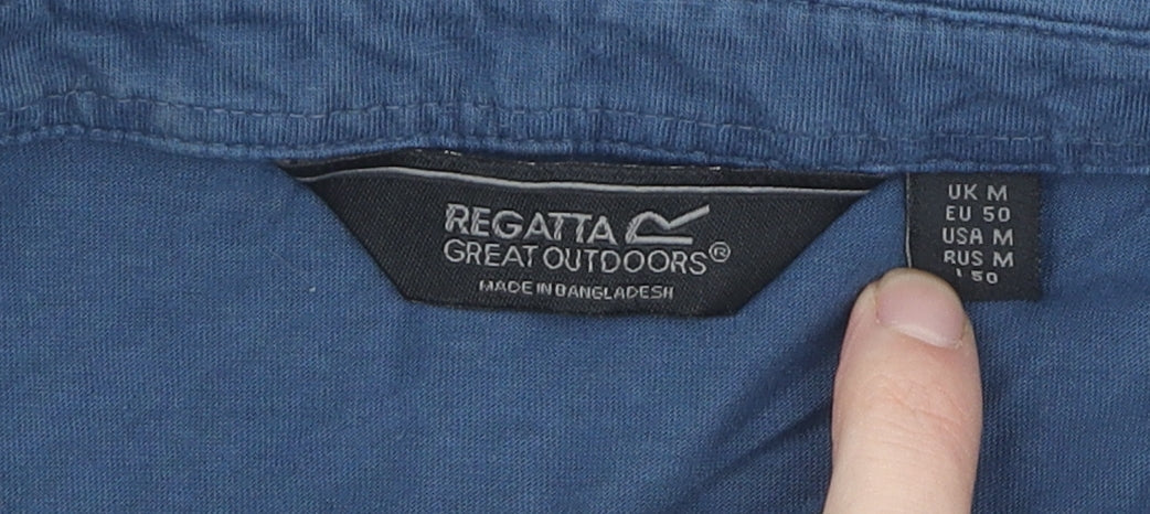 Regatta Men's Blue Cotton Polo Shirt, Size M, Short Sleeve