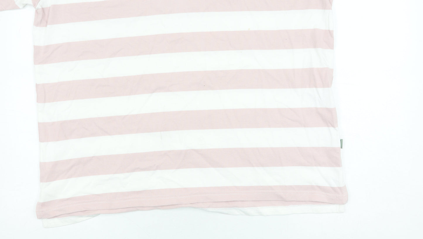 Hawkshead Men's Pink Striped Polo XL Short Sleeve