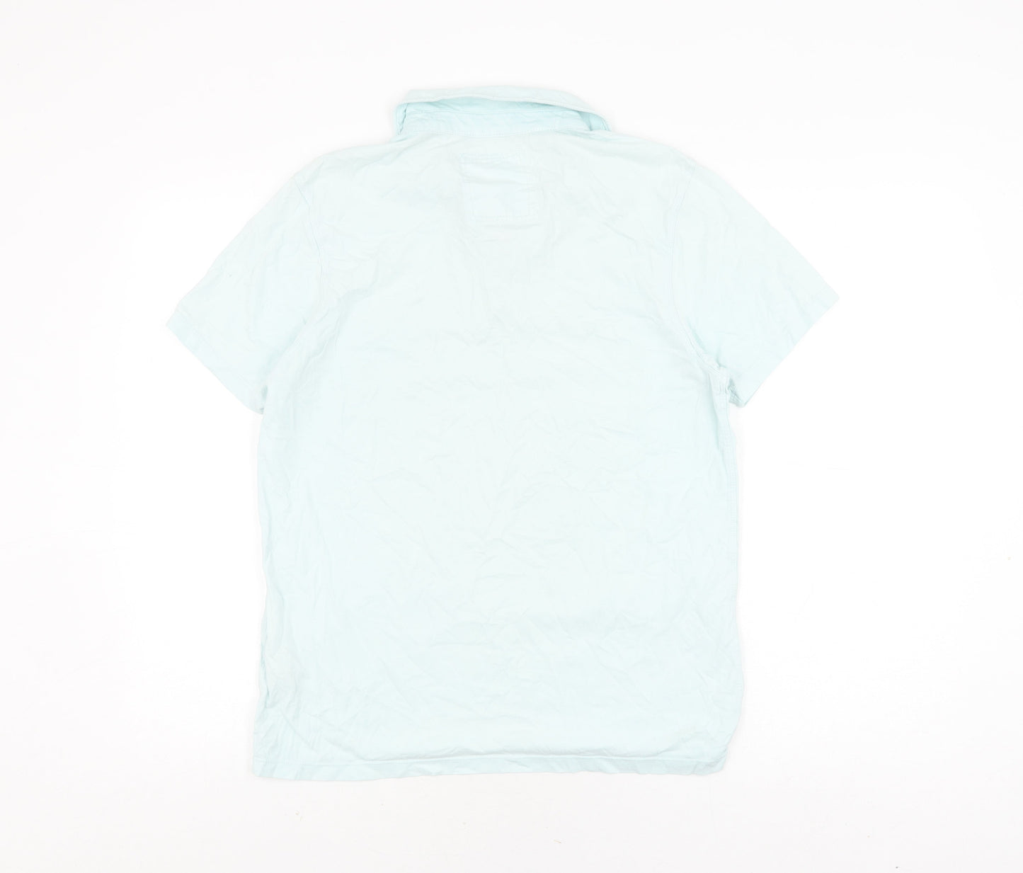 Jasper Conran Men's Blue Cotton Polo, Size S, Short Sleeve