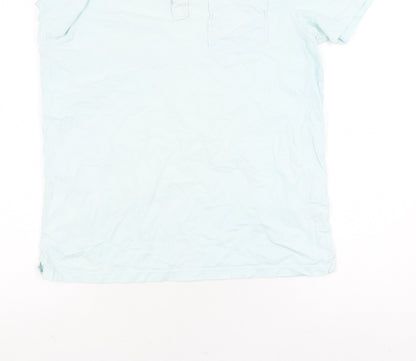 Jasper Conran Men's Blue Cotton Polo, Size S, Short Sleeve