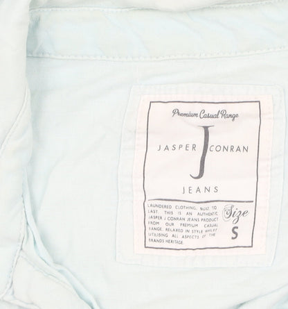 Jasper Conran Men's Blue Cotton Polo, Size S, Short Sleeve