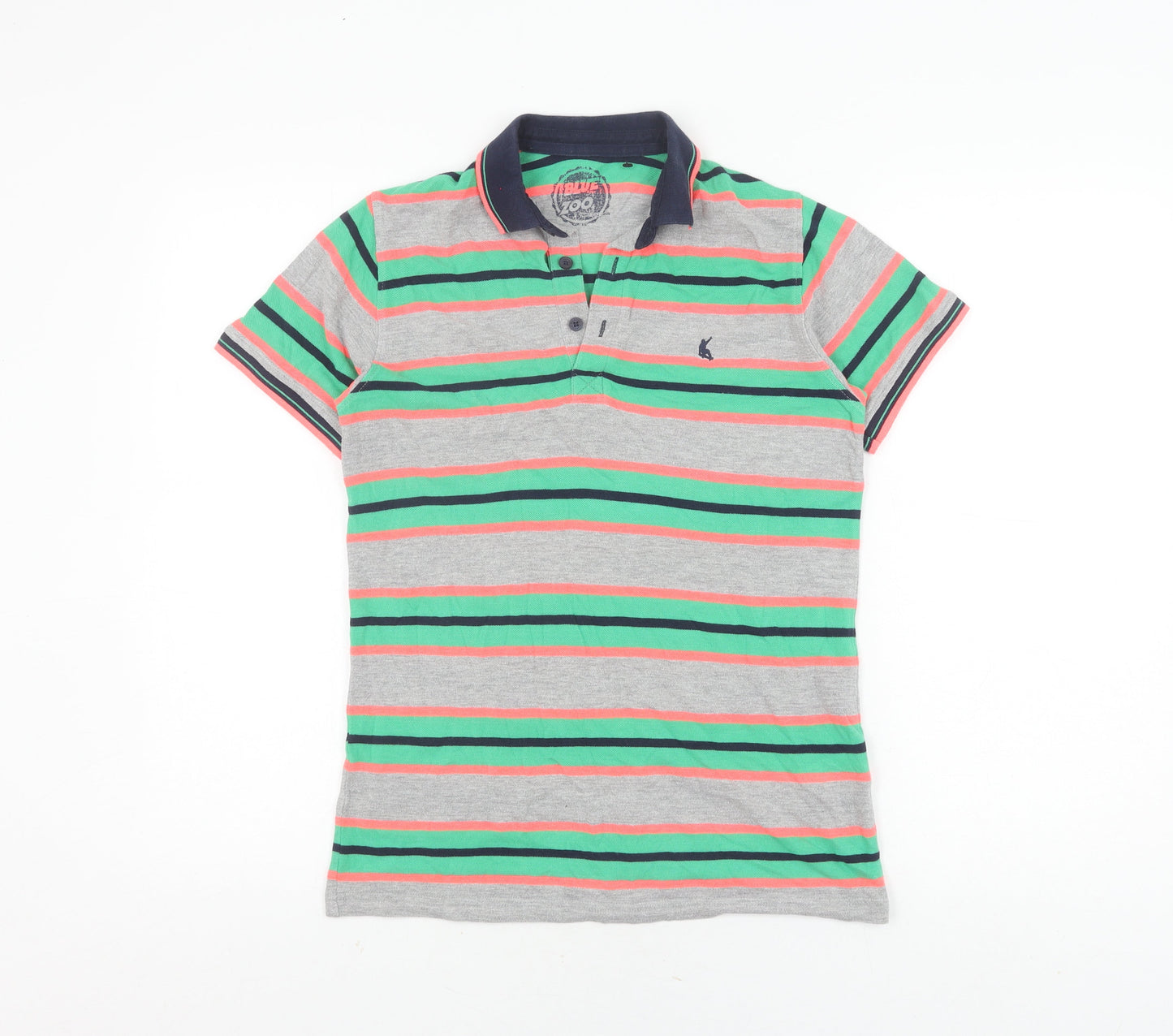 Bluezoo Boys Multicoloured Striped Polo, Age 11-12 Years