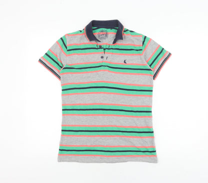 Bluezoo Boys Multicoloured Striped Polo, Age 11-12 Years