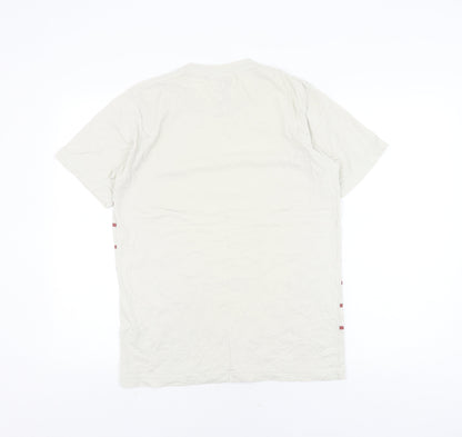 Uniqlo Men's Beige Super Mario Striped T-Shirt - Size S