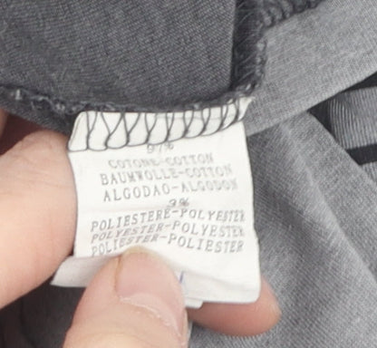 Clavel Men's Grey Striped Polo M Classic Fit