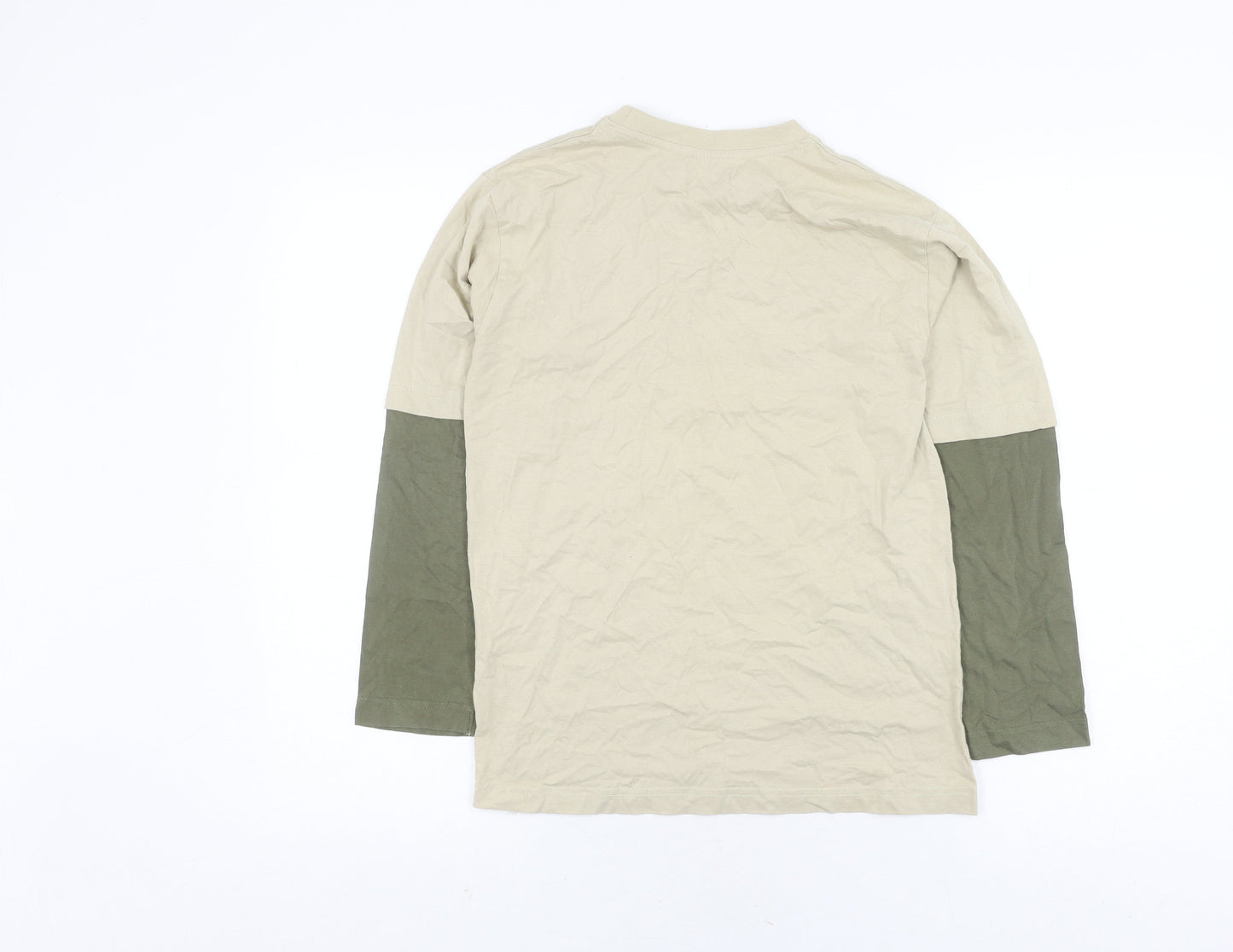 Bluebase Teens Beige Pullover Graphic Print Sweatshirt 10+