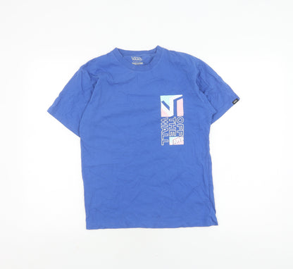Vans Boys Blue Graphic Print T-Shirt, Size S - Casual & Stylish