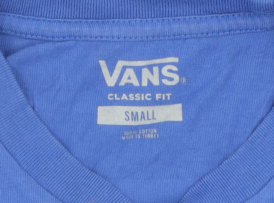 Vans Boys Blue Graphic Print T-Shirt, Size S - Casual & Stylish