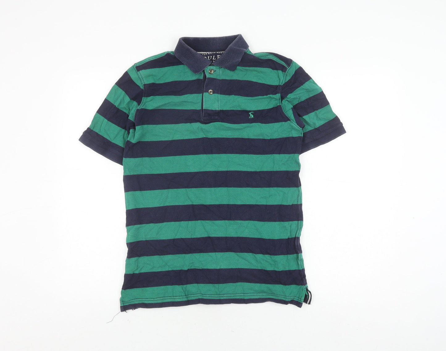 Joules Men's Green Striped Polo, Small, Classic Fit