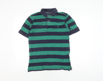Joules Men's Green Striped Polo, Small, Classic Fit