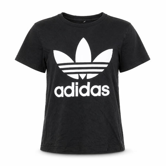 Front view of Adidas unisex black m basic t-shirt lightweight