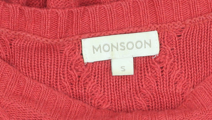 Womens UK Size S Monsoon Red Jumper Jumper