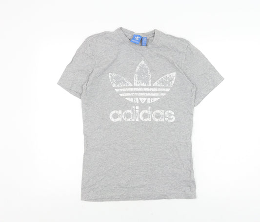Adidas Men's Grey XS Logo T-Shirt Short Sleeve
