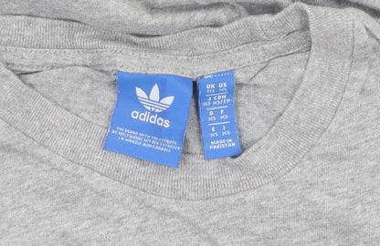 Adidas Men's Grey XS Logo T-Shirt Short Sleeve