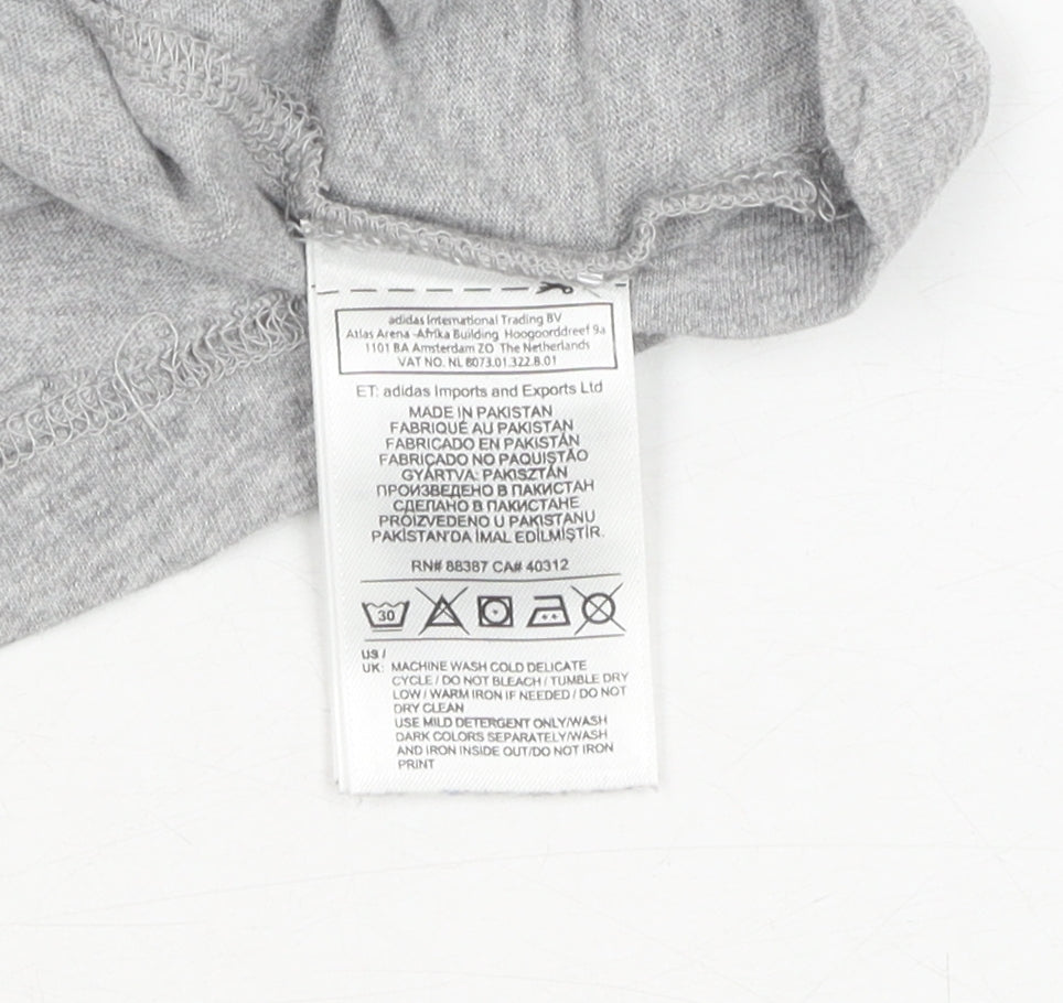 Adidas Men's Grey XS Logo T-Shirt Short Sleeve