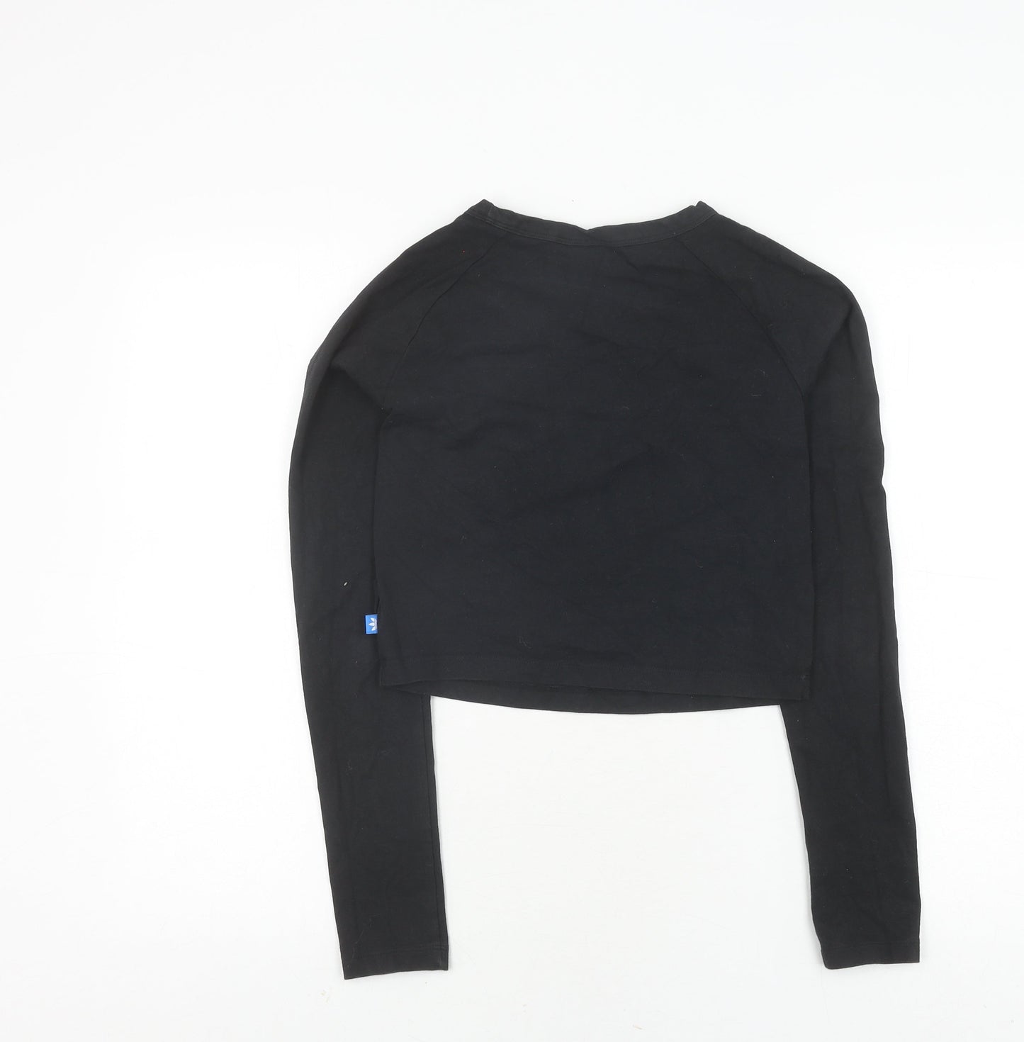 Womens UK Size 10 adidas Black Cropped T-Shirt