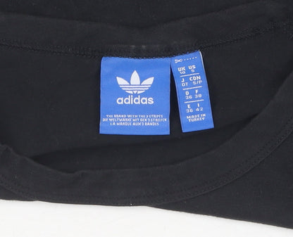 Womens UK Size 10 adidas Black Cropped T-Shirt