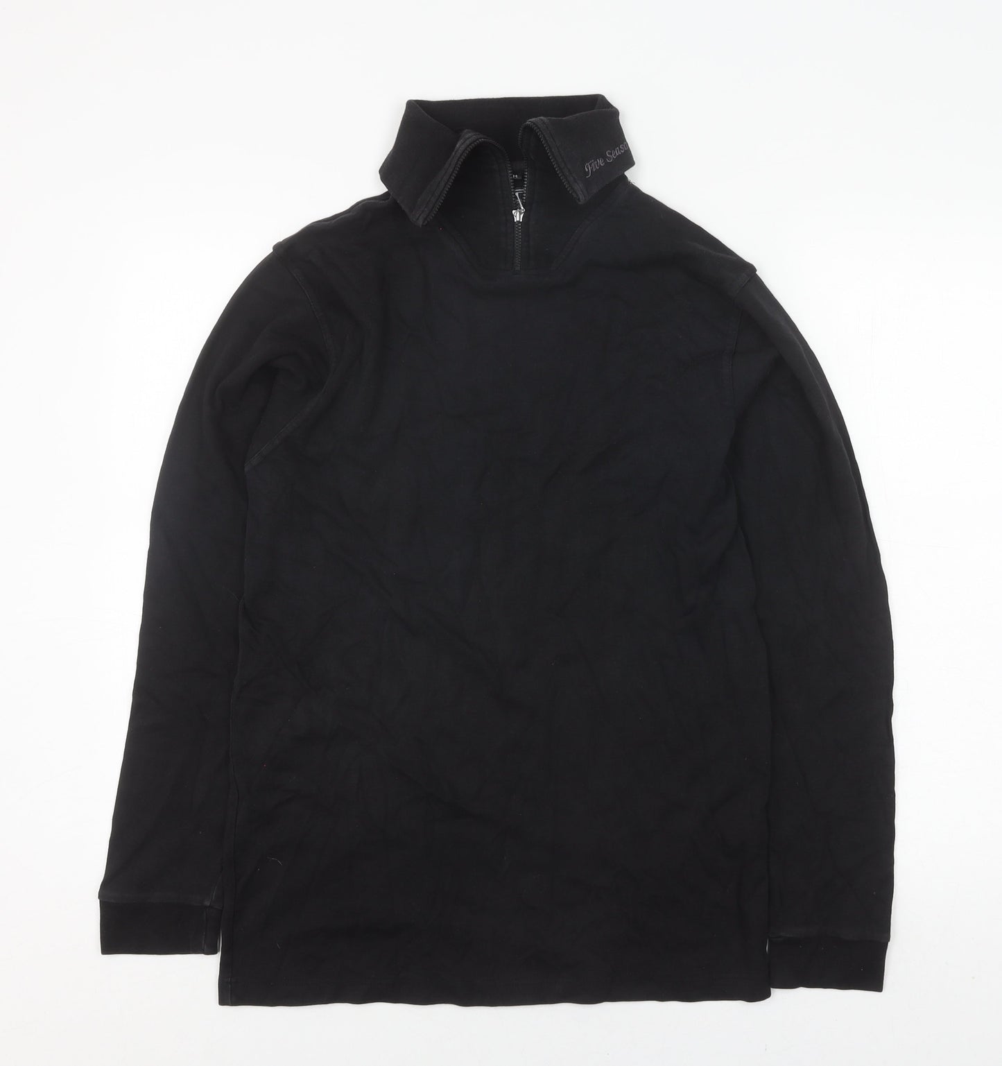Five Seasons Black Unisex Jersey Cotton Zip Activewear Jacket M