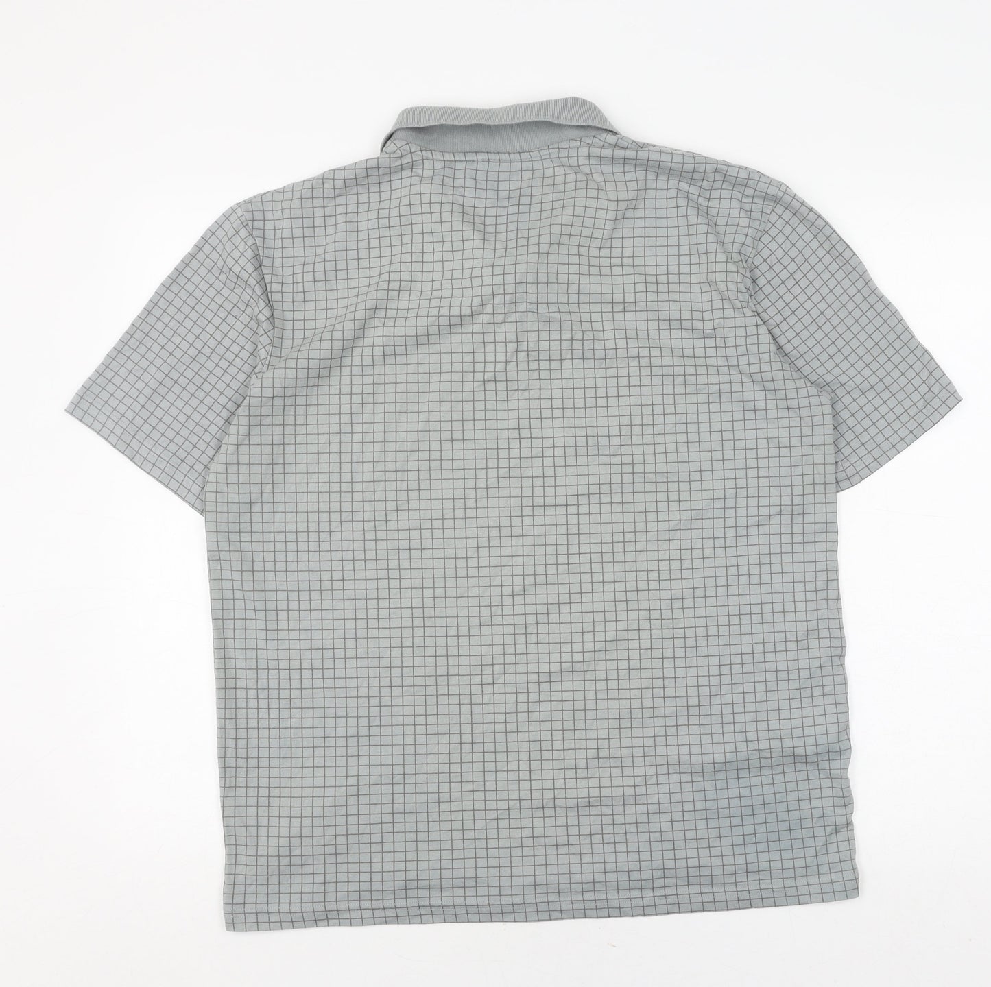 Slazenger Men's Grey Check Polo Shirt L