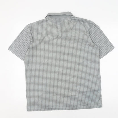 Slazenger Men's Grey Check Polo Shirt L