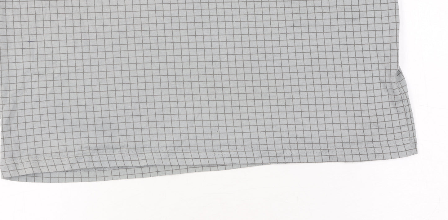 Slazenger Men's Grey Check Polo Shirt L