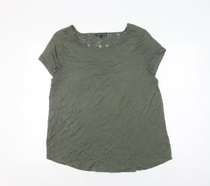 Womens UK Size XL Cable & Gauge Green Basic Blouse