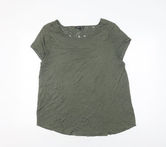Womens UK Size XL Cable & Gauge Green Basic Blouse