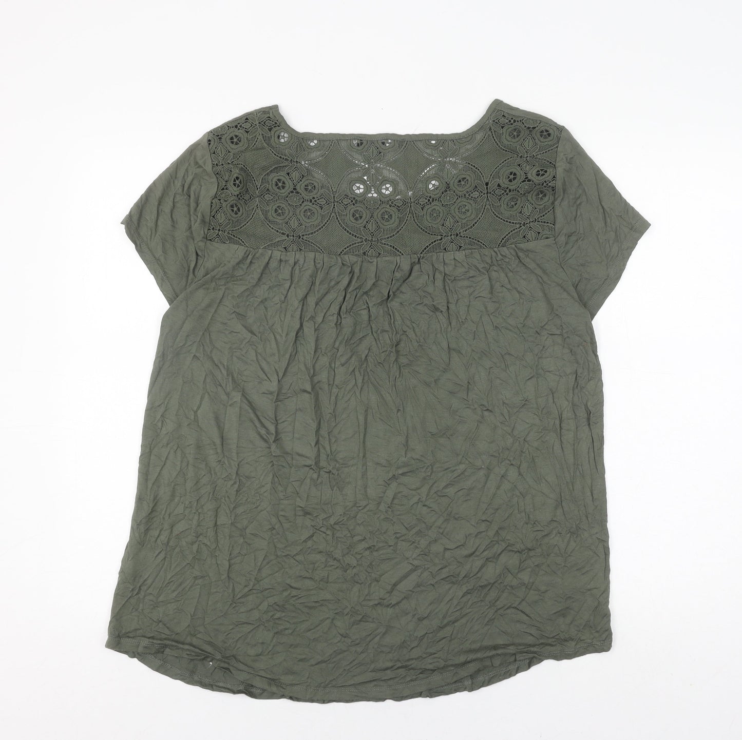 Womens UK Size XL Cable & Gauge Green Basic Blouse