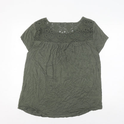 Womens UK Size XL Cable & Gauge Green Basic Blouse
