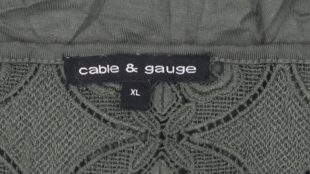 Womens UK Size XL Cable & Gauge Green Basic Blouse
