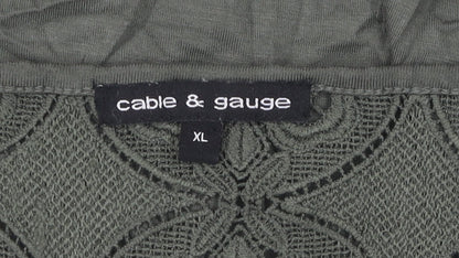 Womens UK Size XL Cable & Gauge Green Basic Blouse