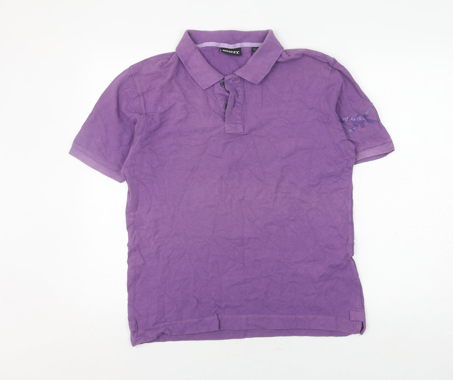 DKNY Men's Purple Polo Shirt Size L Collared Casual