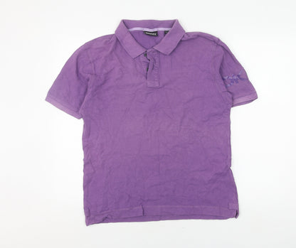 DKNY Men's Purple Polo Shirt Size L Collared Casual