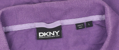DKNY Men's Purple Polo Shirt Size L Collared Casual