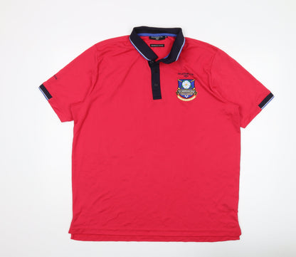Glenmuir Men's Red Golf Polo, XL, Moisture Wicking