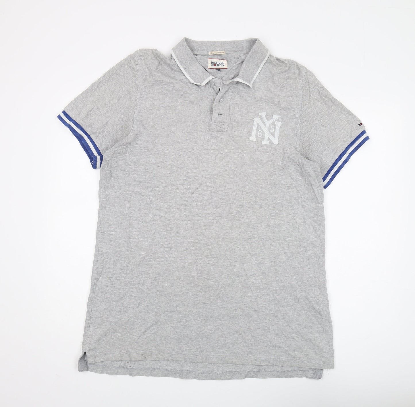 Hilfiger Denim Men's Grey Polo Shirt 2XL Short Sleeve