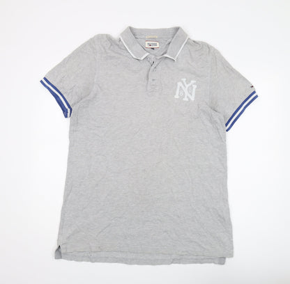 Hilfiger Denim Men's Grey Polo Shirt 2XL Short Sleeve