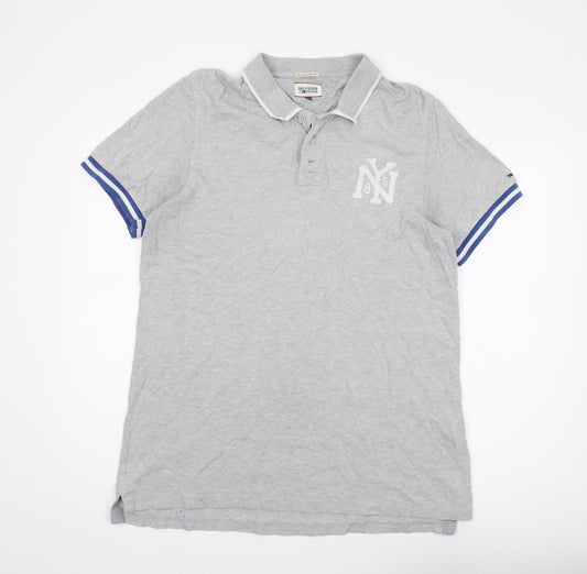 Hilfiger Denim Men's Grey Polo Shirt 2XL Short Sleeve