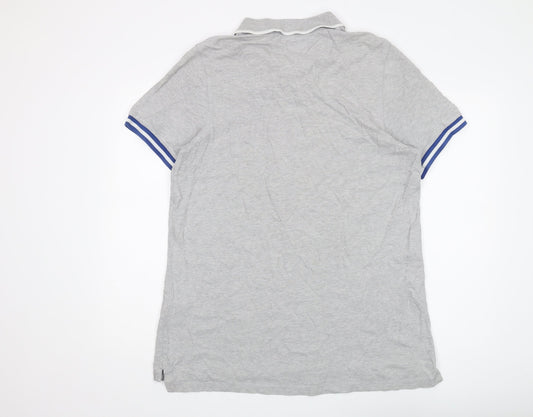Hilfiger Denim Men's Grey Polo Shirt 2XL Short Sleeve